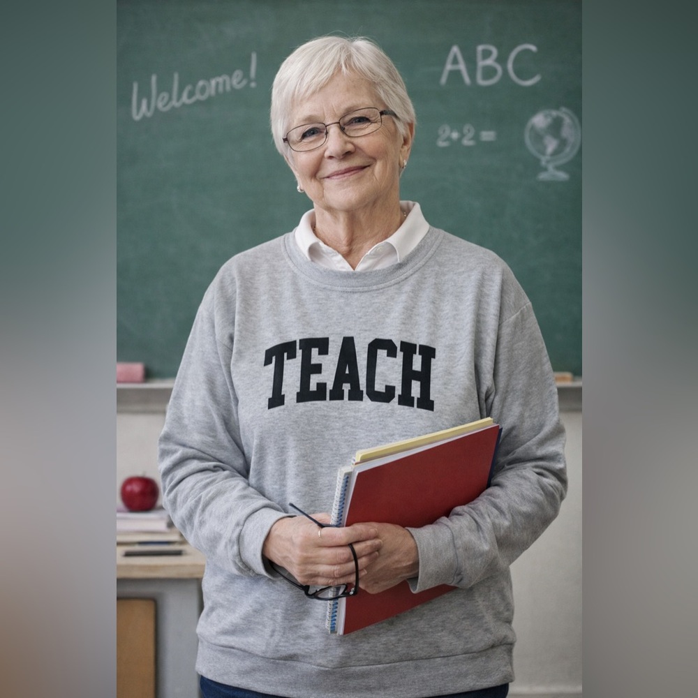Gray 'Teach' Sweatshirt for Women